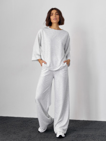 Повсякденний костюм ISSA Plus модель 14586_светло_серый Повсякденний костюм ISSA Plus модель 14586_светло_серый Фото