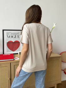 Футболка ISSA Plus модель WN20-603_светло_бежевый Фото