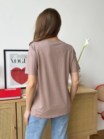 Футболка ISSA Plus модель WN20-603_темно_бежевый Фото