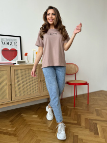 Футболка ISSA Plus модель WN20-603_темно_бежевый Фото