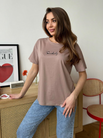 Футболка ISSA Plus модель WN20-603_темно_бежевый Фото