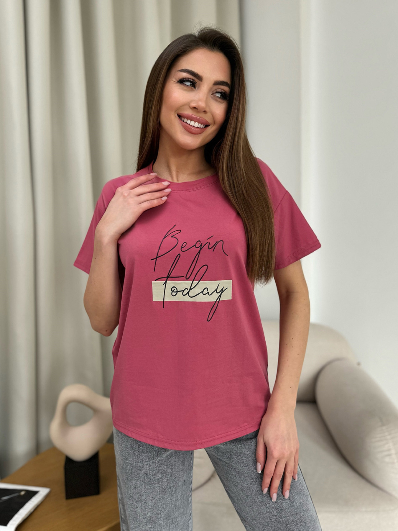 Футболка ISSA Plus модель WN20-604_темно_розовый Фото