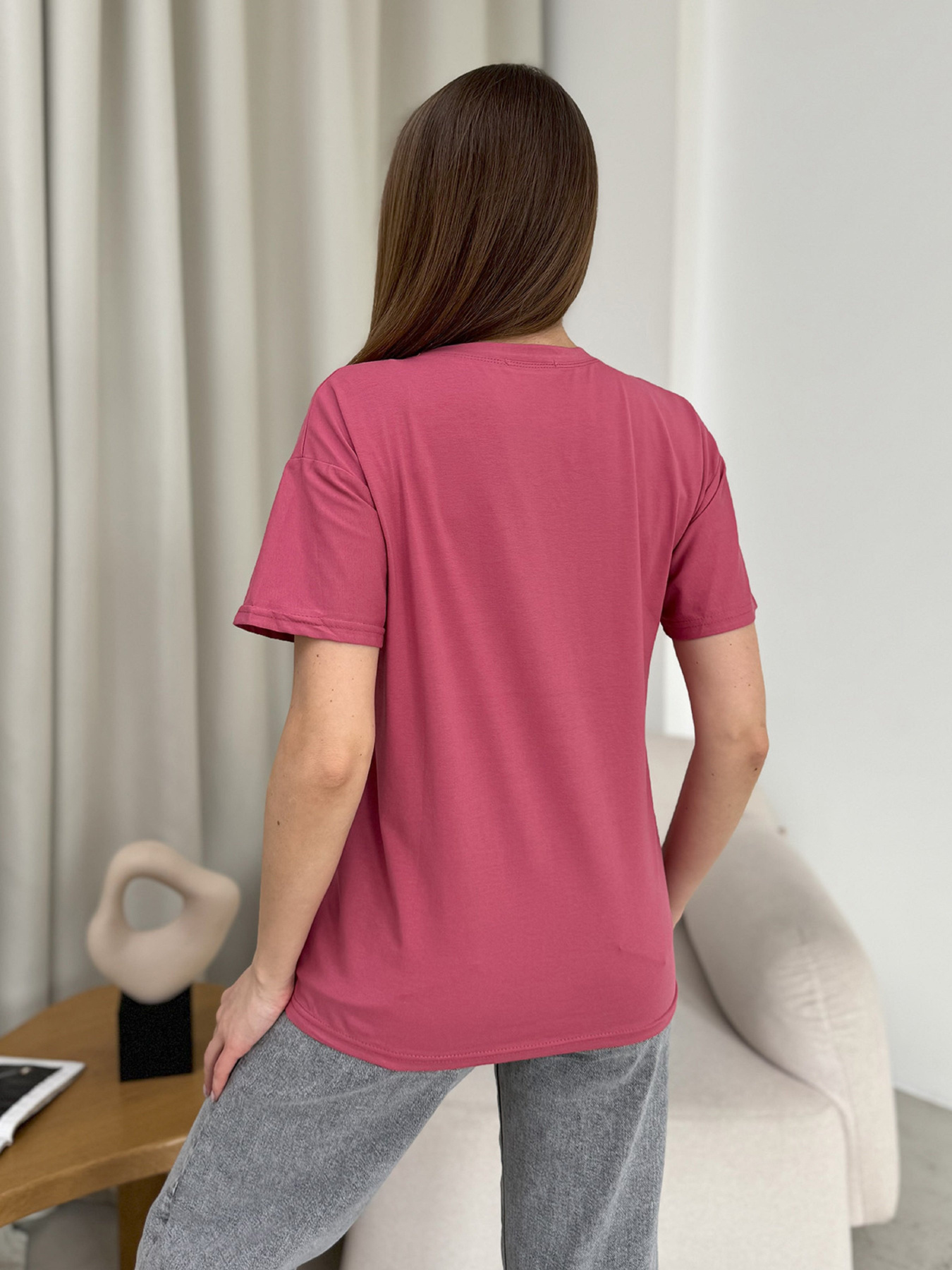 Футболка ISSA Plus модель WN20-604_темно_розовый Футболка ISSA Plus модель WN20-604_темно_розовый Фото