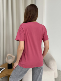 Футболка ISSA Plus модель WN20-604_темно_розовый Футболка ISSA Plus модель WN20-604_темно_розовый Фото