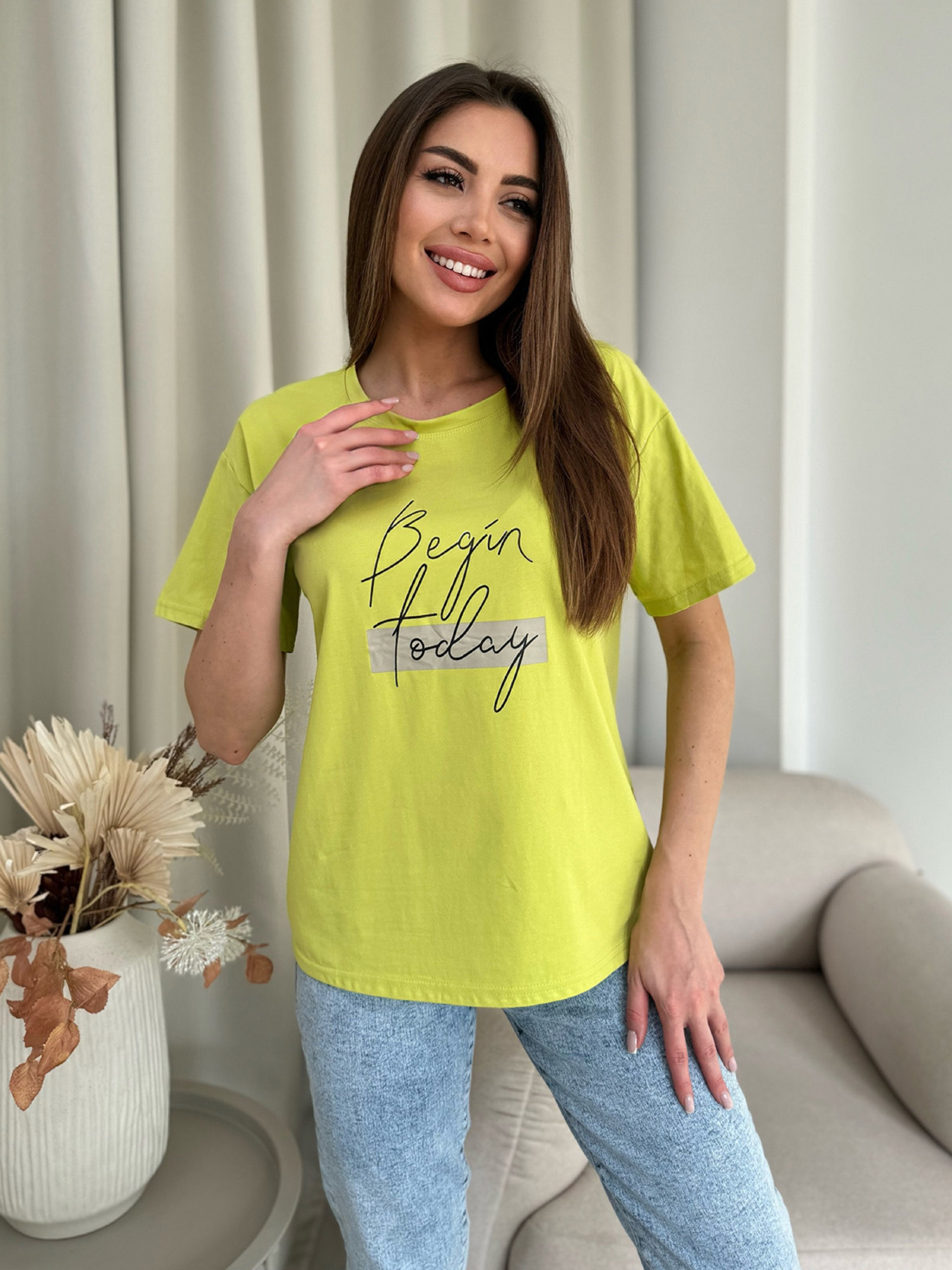 Футболка ISSA Plus модель WN20-604_салатовый Футболка ISSA Plus модель WN20-604_салатовый Фото