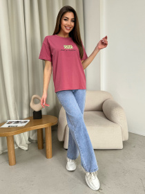 Футболка ISSA Plus модель WN20-605_темно_розовый Футболка ISSA Plus модель WN20-605_темно_розовый Фото