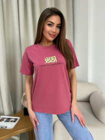 Футболка ISSA Plus модель WN20-605_темно_розовый Футболка ISSA Plus модель WN20-605_темно_розовый Фото