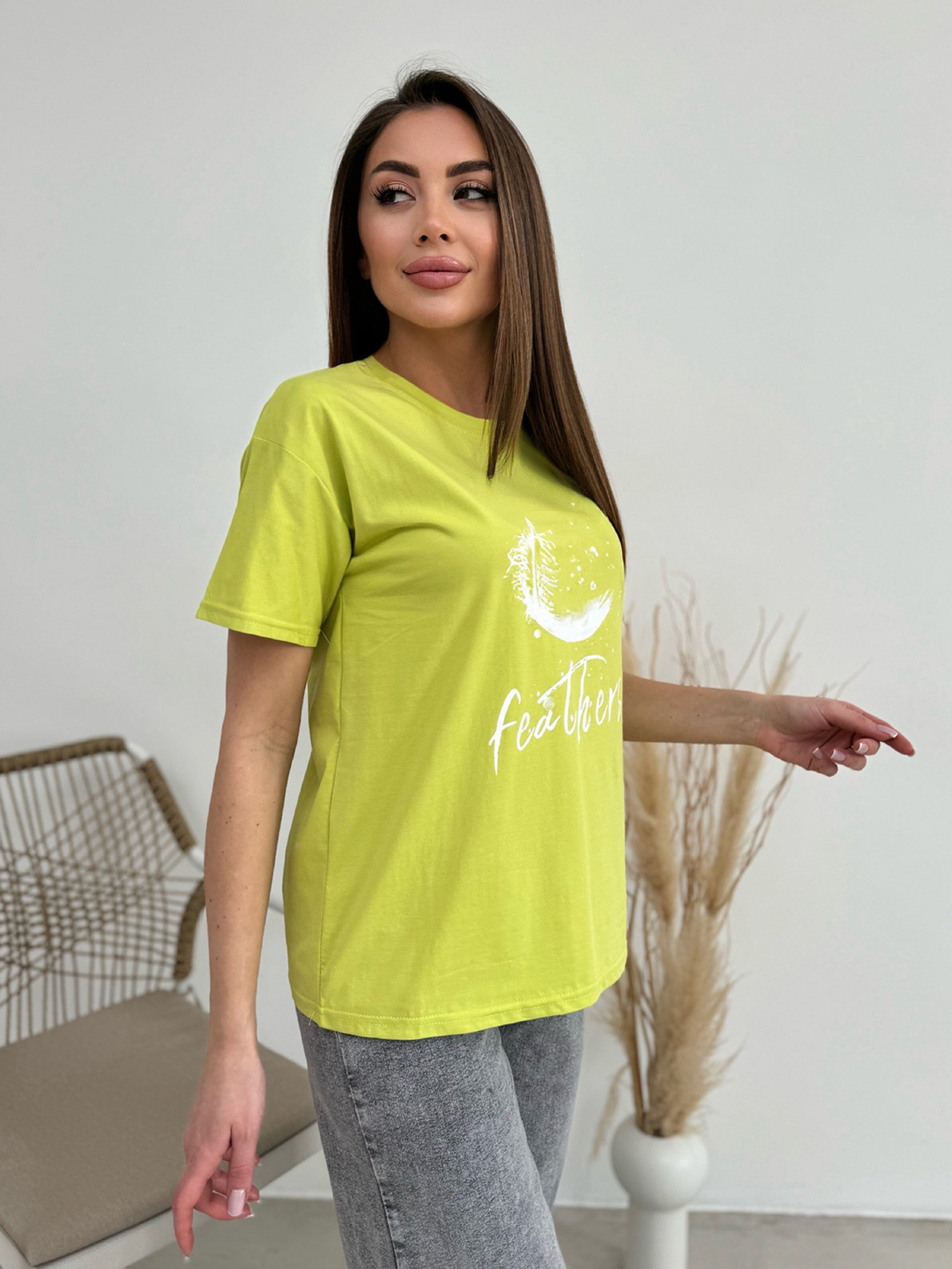 Футболка ISSA Plus модель WN20-606_салатовый Футболка ISSA Plus модель WN20-606_салатовый Фото