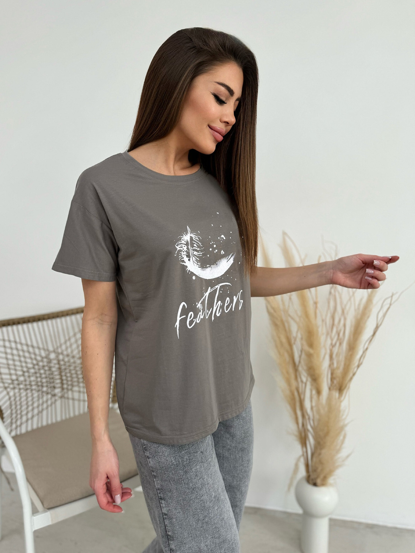 Футболка ISSA Plus модель WN20-606_темно_серый Футболка ISSA Plus модель WN20-606_темно_серый Фото