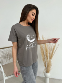 Футболка ISSA Plus модель WN20-606_темно_серый Футболка ISSA Plus модель WN20-606_темно_серый Фото