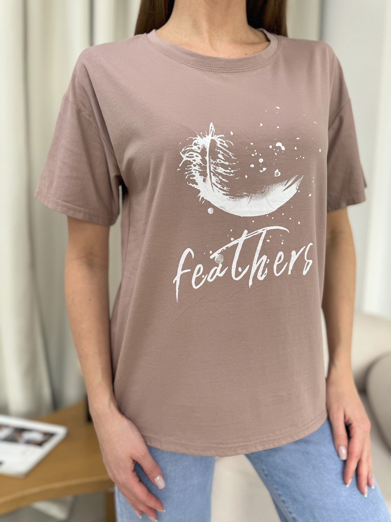 Футболка ISSA Plus модель WN20-606_темно_бежевый Фото