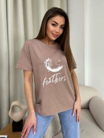 Футболка ISSA Plus модель WN20-606_темно_бежевый Фото