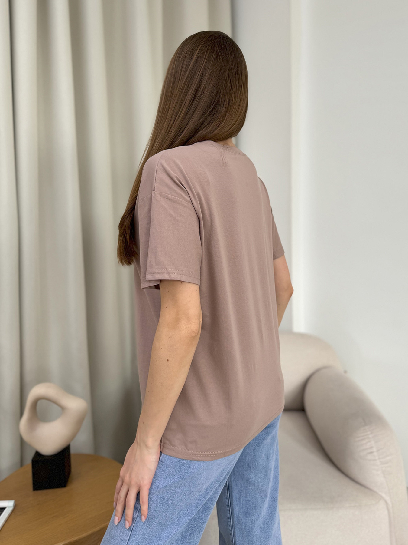 Футболка ISSA Plus модель WN20-606_темно_бежевый Фото