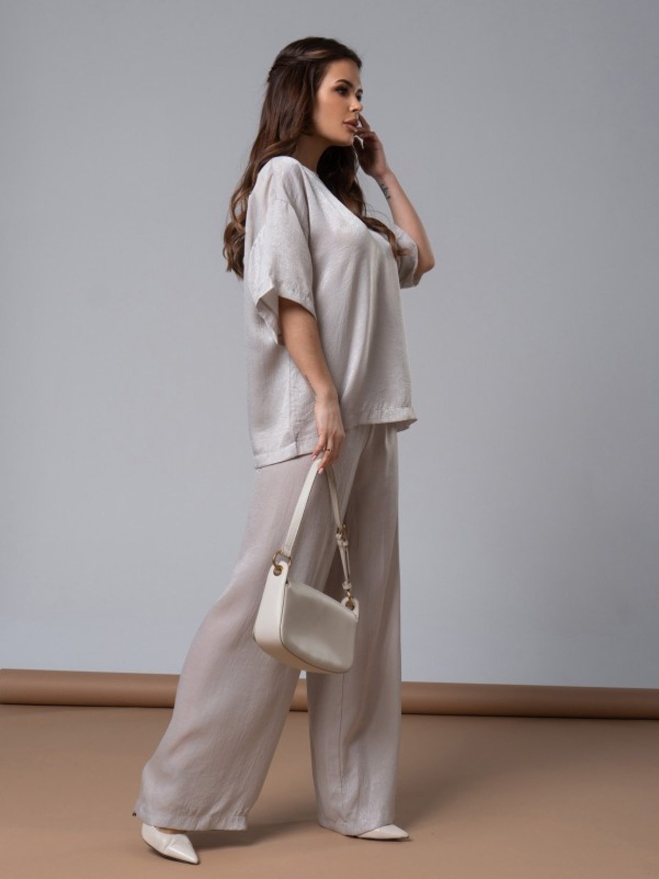 Повседневный костюм ISSA Plus модель 14601_серый Фото