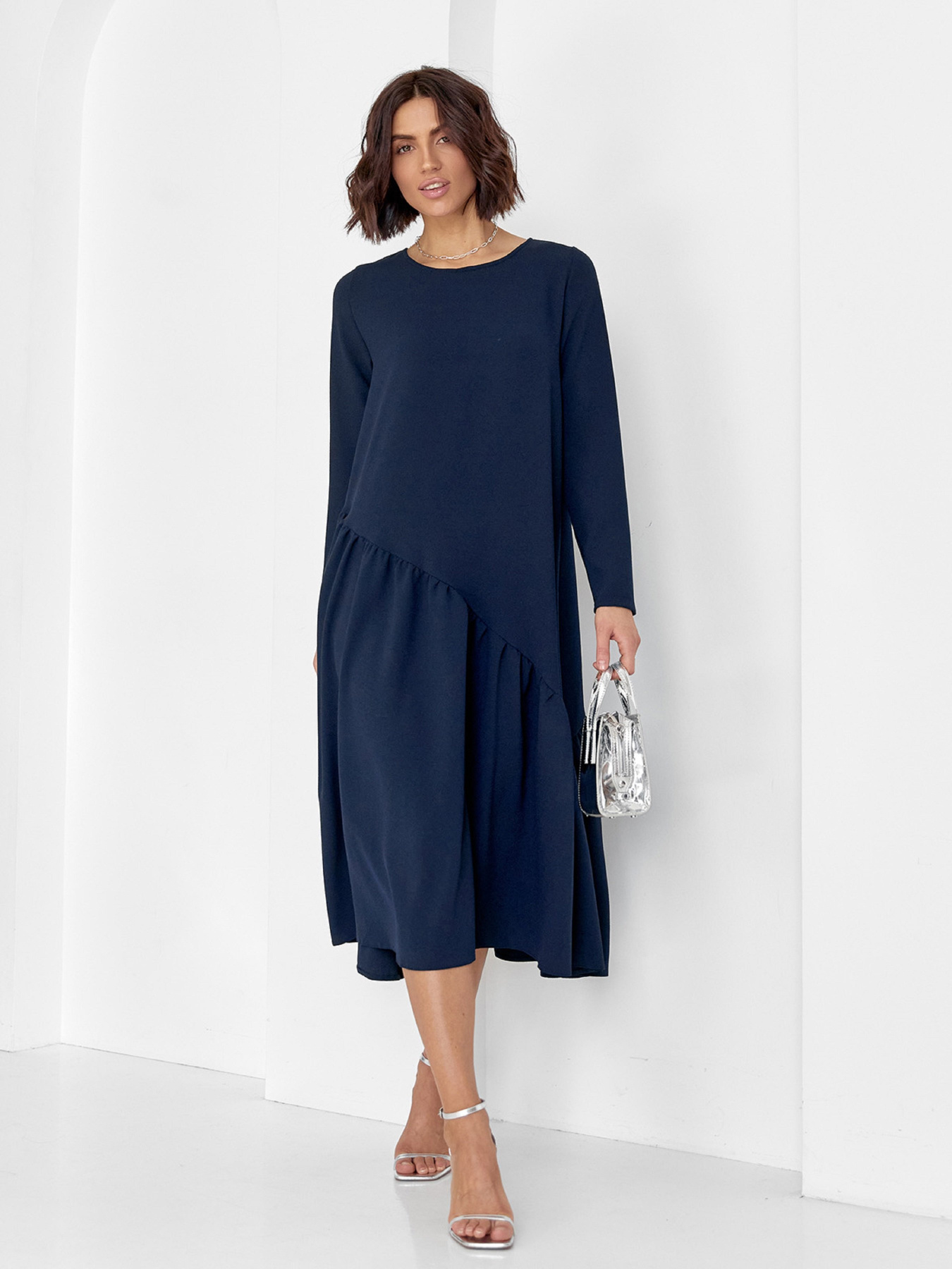 Сукня міді ISSA Plus модель 14454_темно_синий Фото