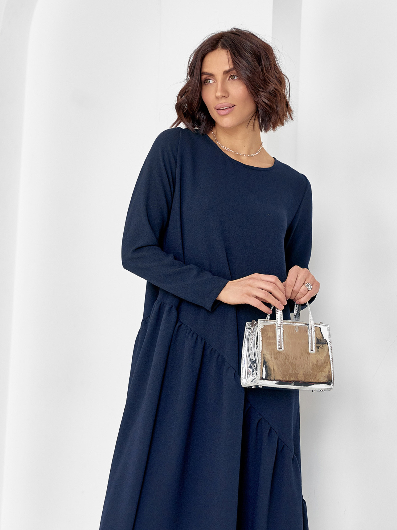 Сукня міді ISSA Plus модель 14454_темно_синий Фото