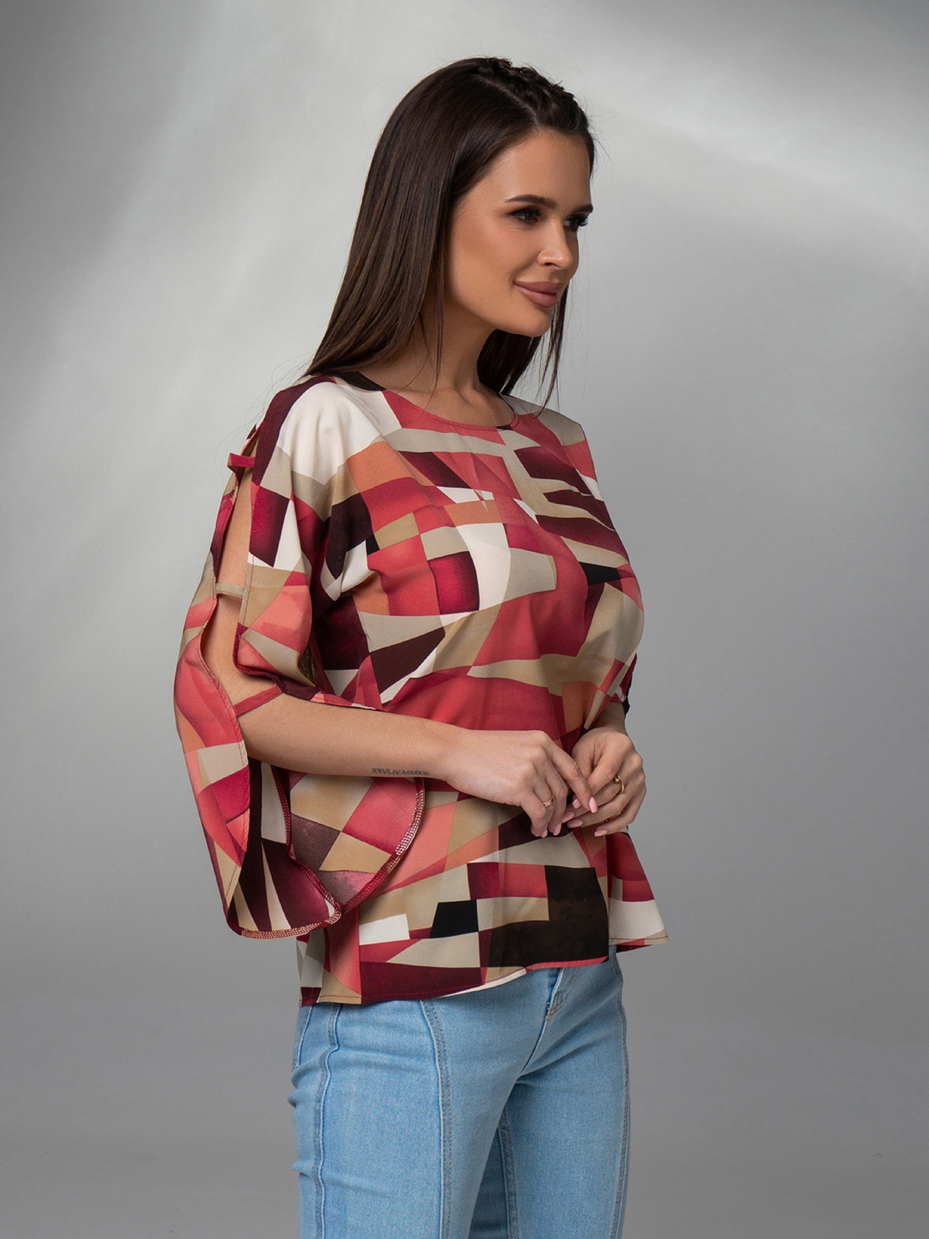 Блуза ISSA Plus модель SA-526_мультиколор Фото