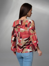 Блуза ISSA Plus модель SA-526_мультиколор Фото