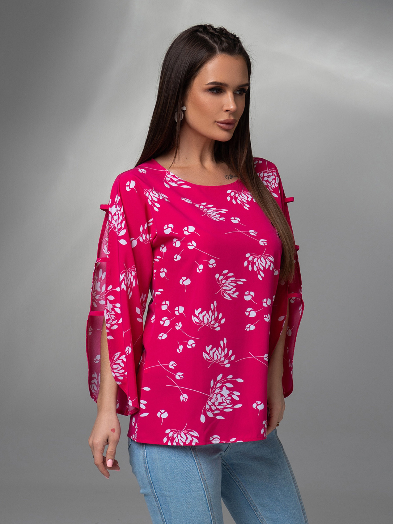 Блуза ISSA Plus модель SA-525_малиновый Фото