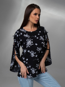 Блуза ISSA Plus модель SA-525_черный Фото