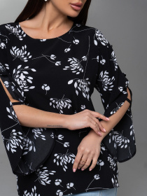 Блуза ISSA Plus модель SA-525_черный Фото