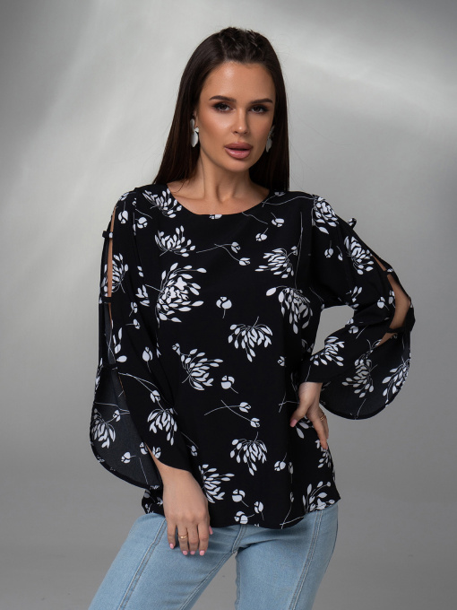 Блуза ISSA Plus модель SA-525_черный Фото