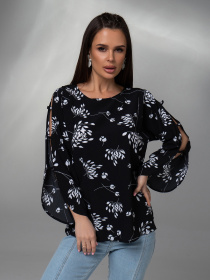 Блуза ISSA Plus модель SA-525_черный Фото