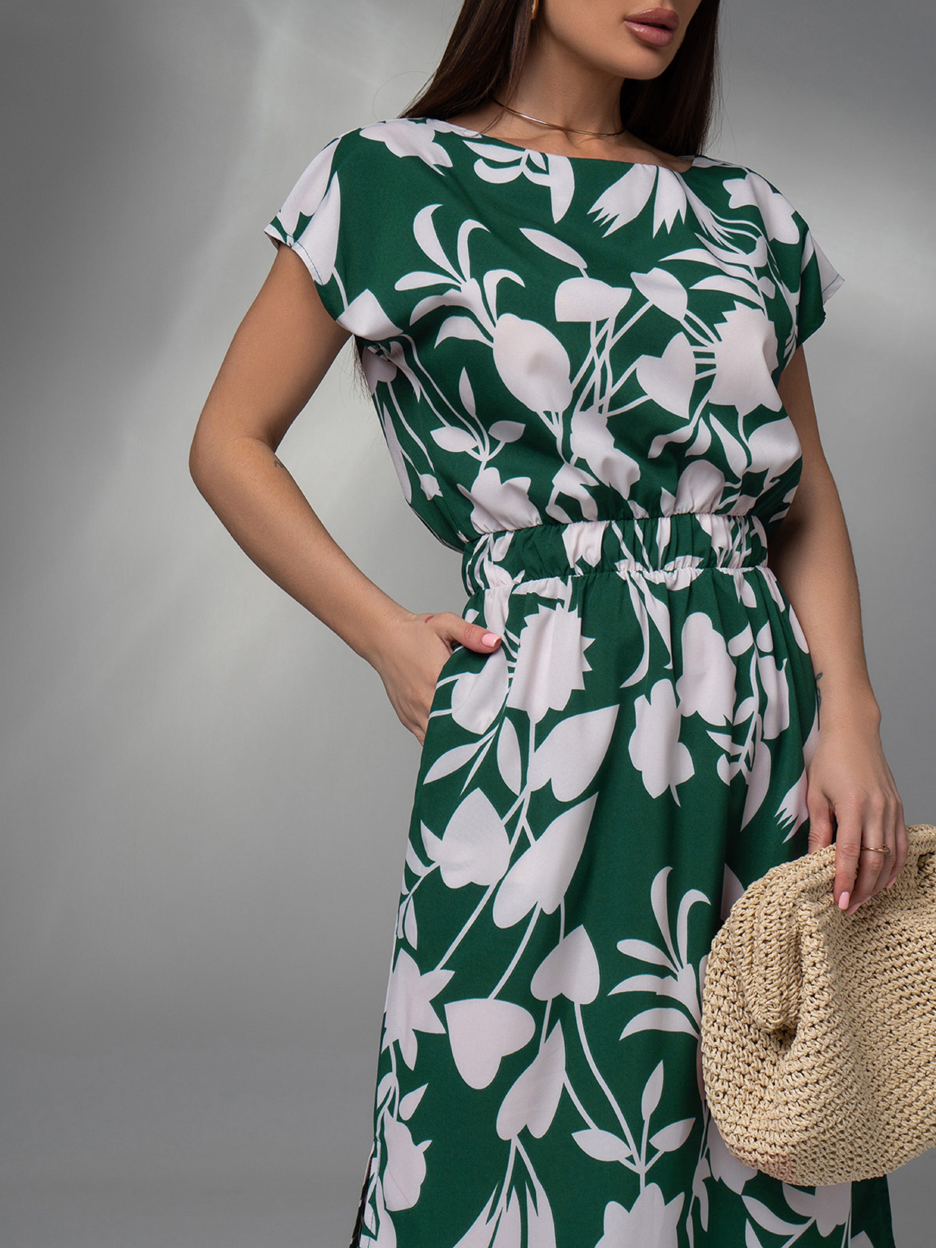 Сукня максі ISSA Plus модель 14603_зеленый Фото