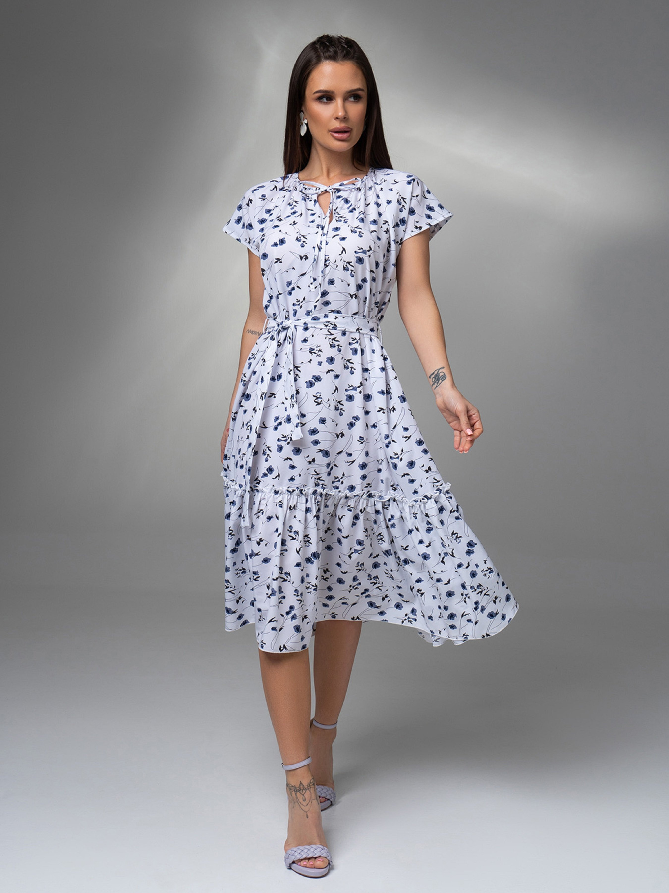 Платье миди ISSA Plus модель 14610_белый Фото