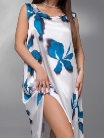 Сарафан ISSA Plus модель 14616_белый_синий Фото