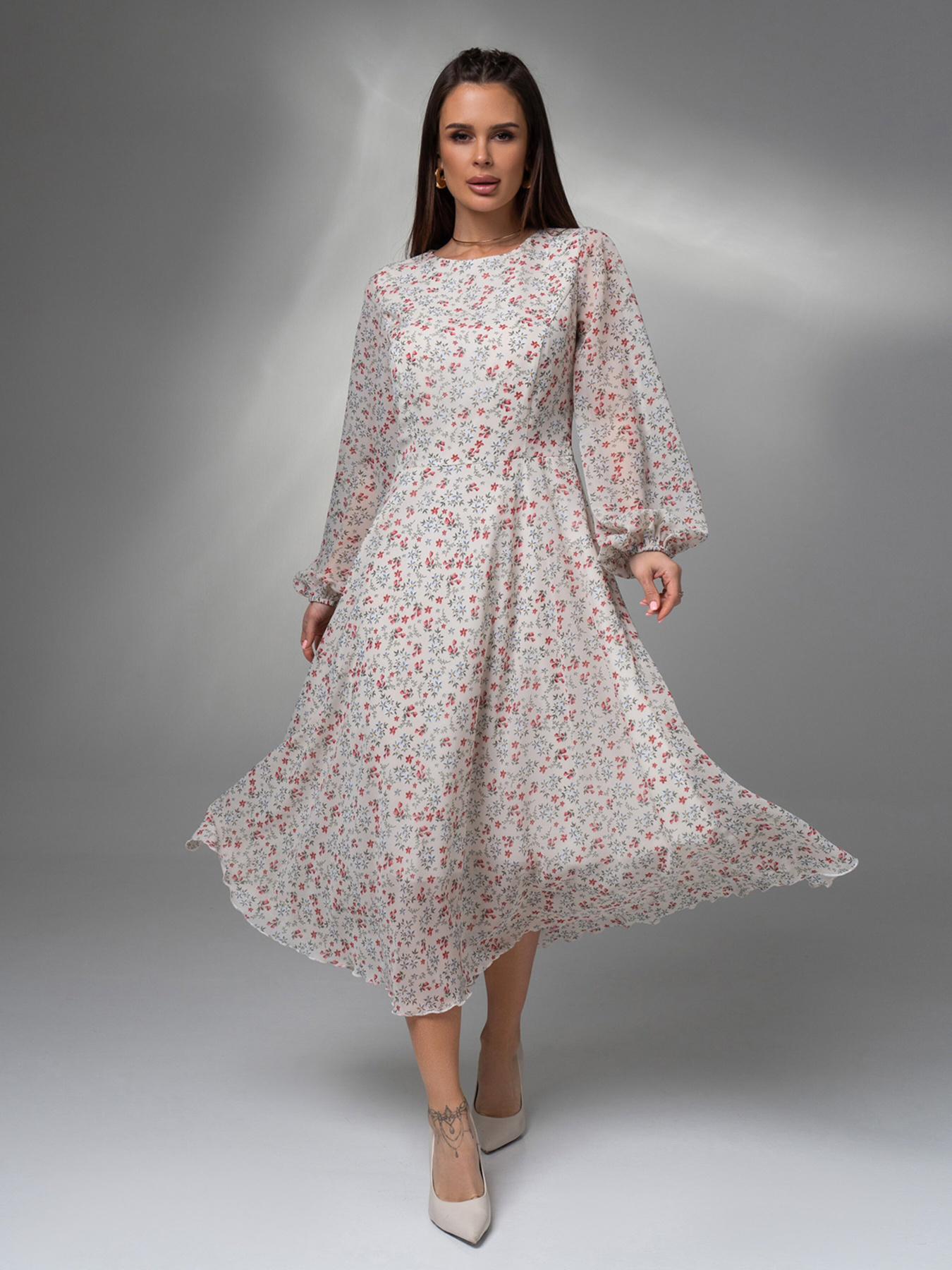 Платье миди ISSA Plus модель 14621_мультиколор Фото