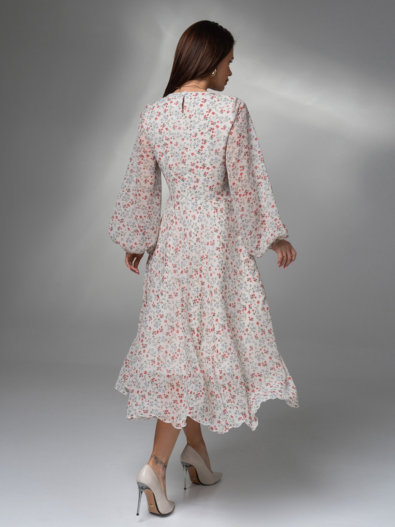 Сукня міді ISSA Plus модель 14621_мультиколор Сукня міді ISSA Plus модель 14621_мультиколор Фото