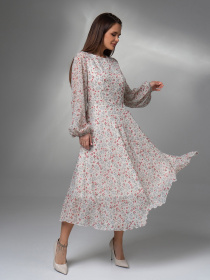 Сукня міді ISSA Plus модель 14621_мультиколор Сукня міді ISSA Plus модель 14621_мультиколор Фото