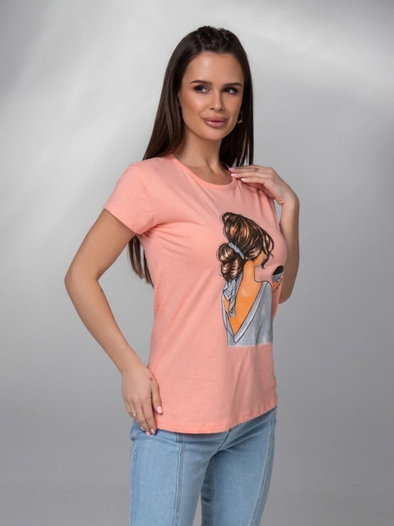Футболка ISSA Plus модель WN20-600_персиковый Фото
