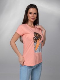Футболка ISSA Plus модель WN20-600_персиковый Фото