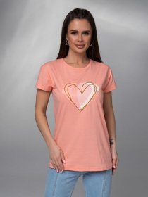 Футболка ISSA Plus модель WN20-598_персиковый Фото