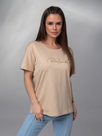 Футболка ISSA Plus модель WN20-616_бежевый Фото