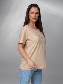 Футболка ISSA Plus модель WN20-616_бежевый Футболка ISSA Plus модель WN20-616_бежевый Фото