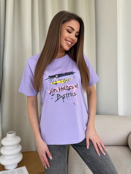 Футболка ISSA Plus модель WN20-617_сиреневый Фото