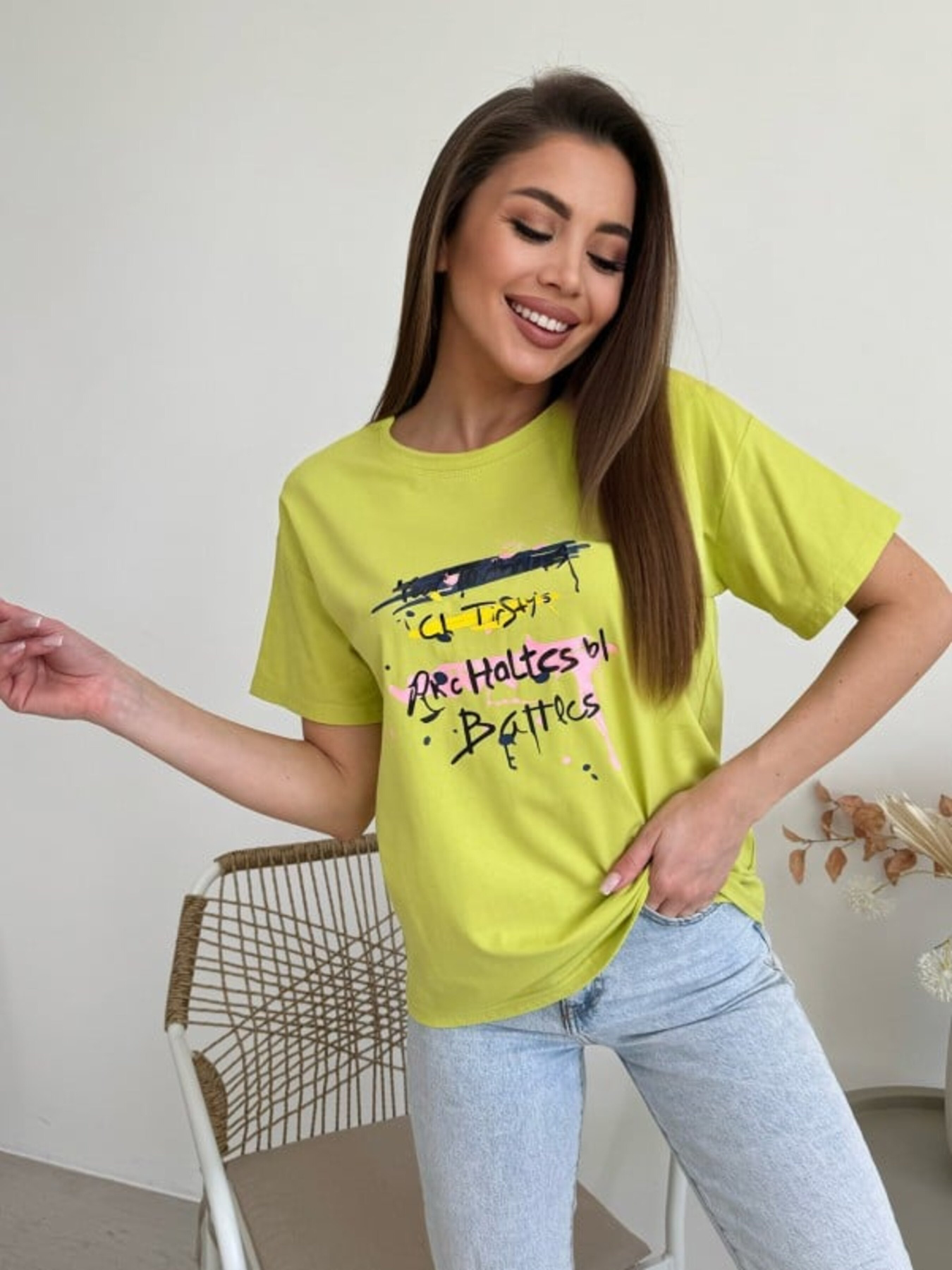 Футболка ISSA Plus модель WN20-617_салатовый Футболка ISSA Plus модель WN20-617_салатовый Фото