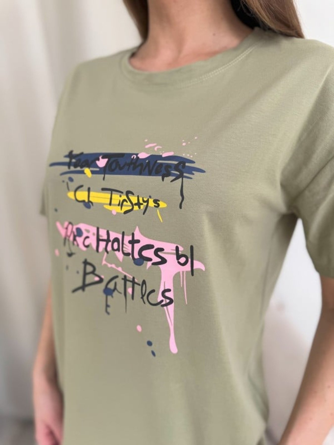 Футболка ISSA Plus модель WN20-617_хаки Фото