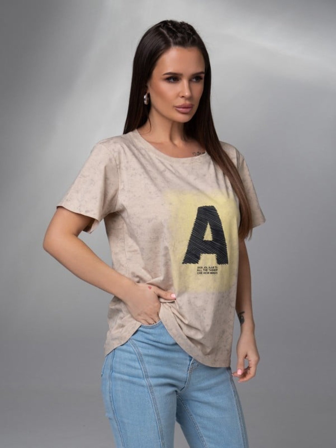 Футболка ISSA Plus модель WN20-618_бежевый Фото