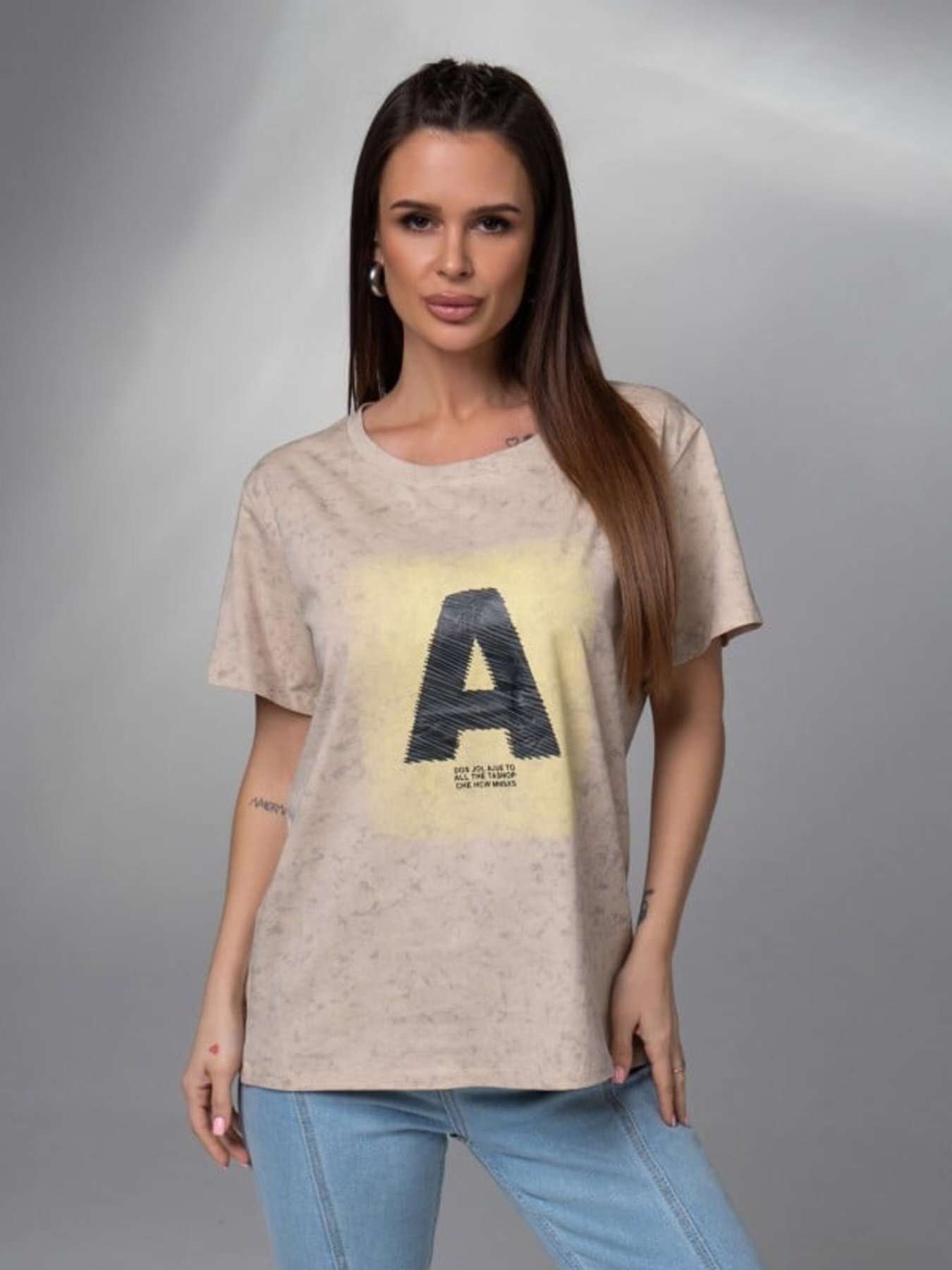 Футболка ISSA Plus модель WN20-618_бежевый Фото