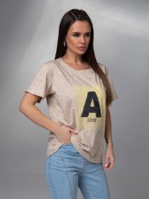 Футболка ISSA Plus модель WN20-618_бежевый Фото