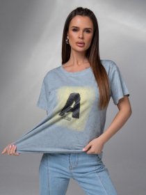 Футболка ISSA Plus модель WN20-618_голубой Фото