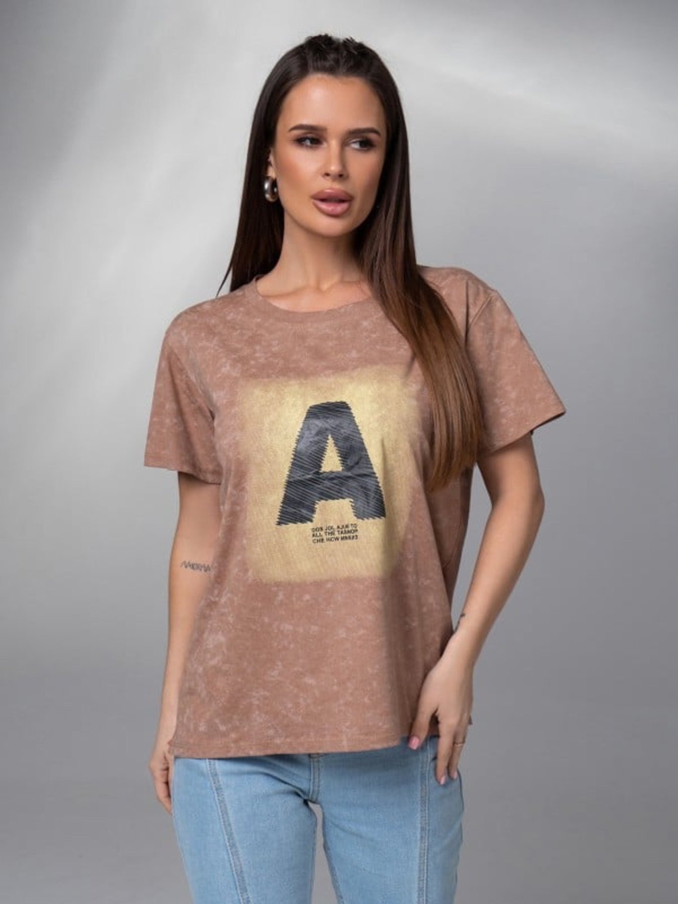 Футболка ISSA Plus модель WN20-618_коричневый Фото