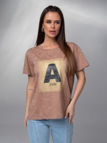 Футболка ISSA Plus модель WN20-618_коричневый Фото