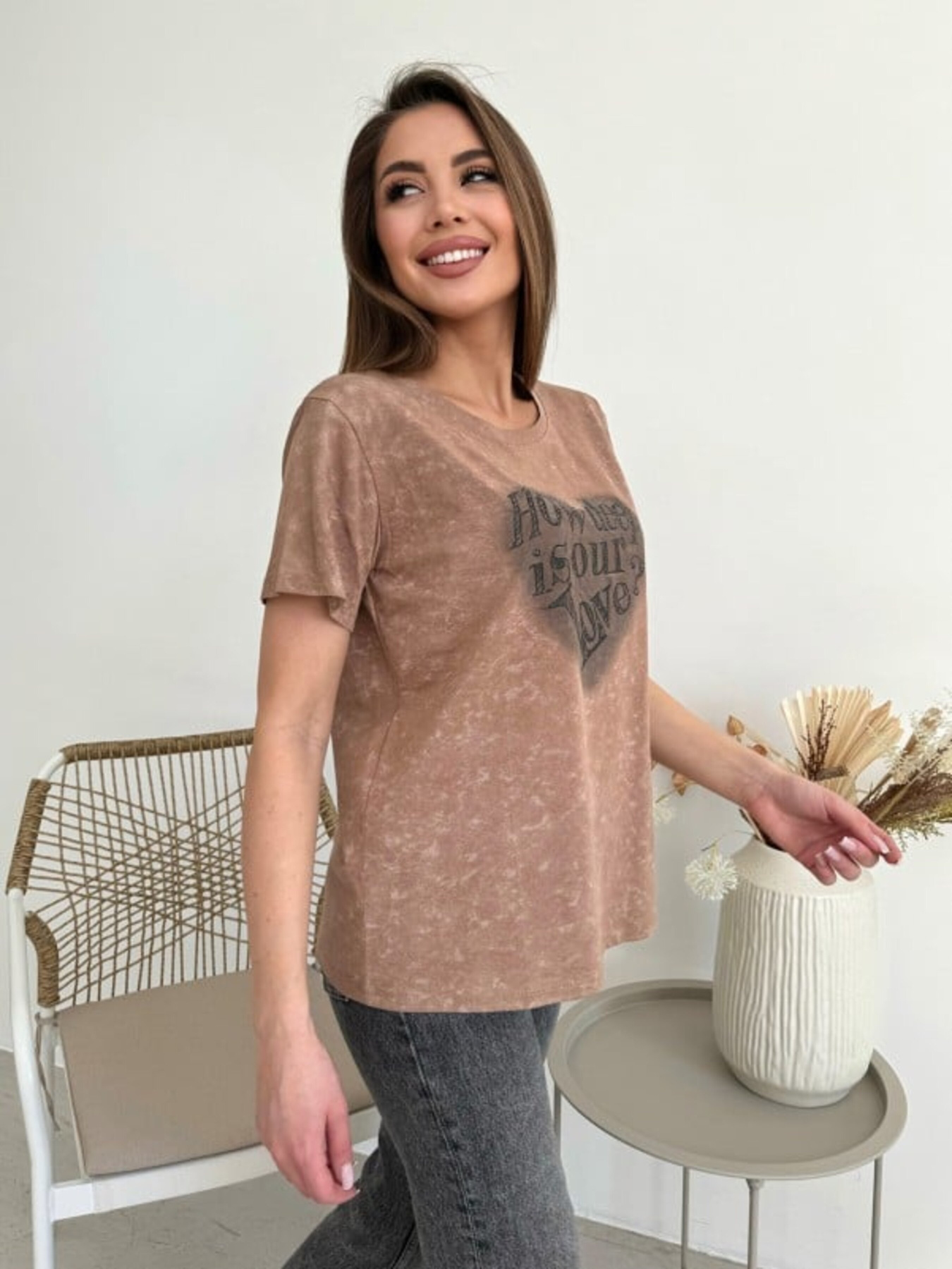 Футболка ISSA Plus модель WN20-619_коричневый Фото