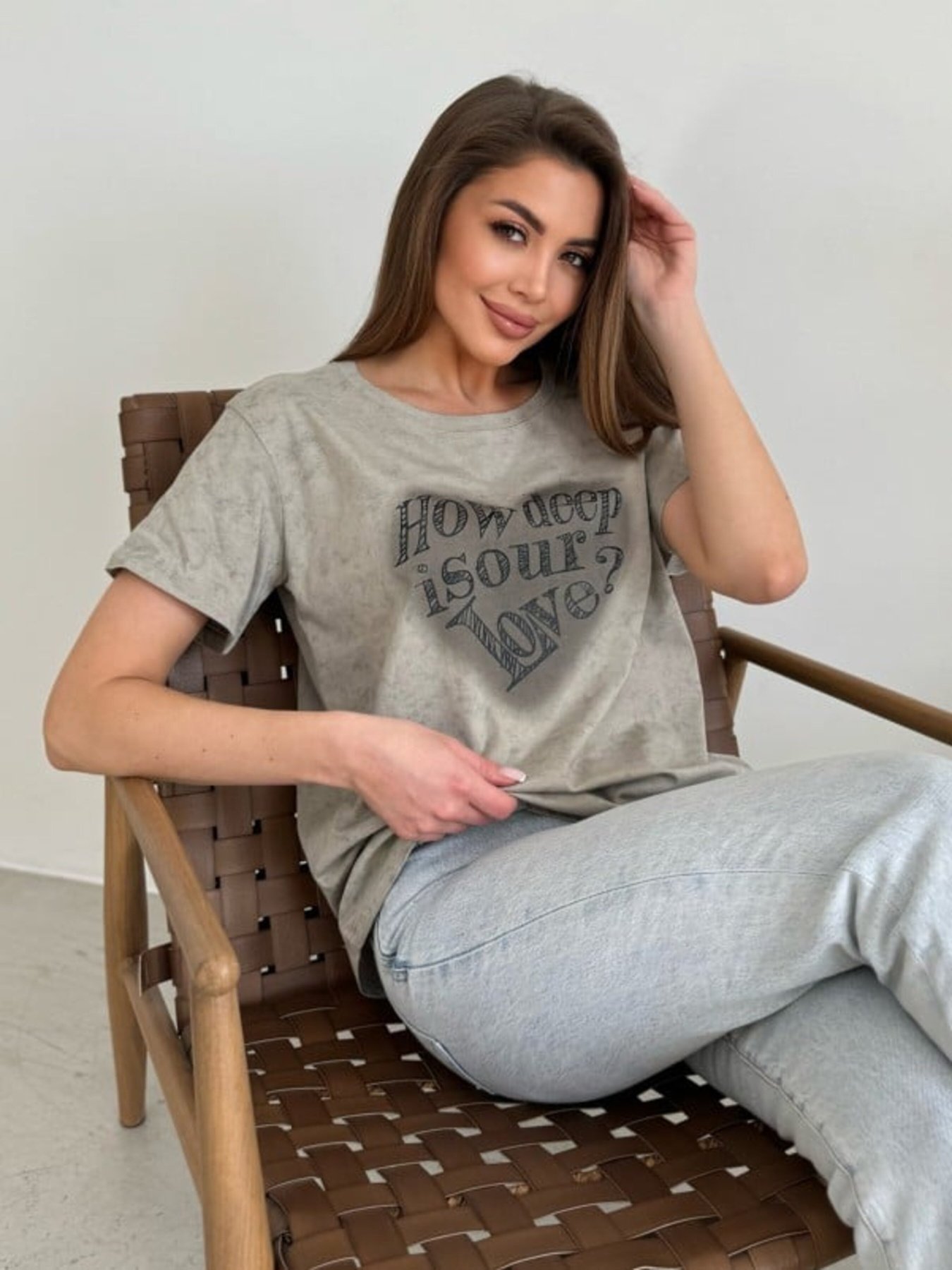 Футболка ISSA Plus модель WN20-619_хаки Фото