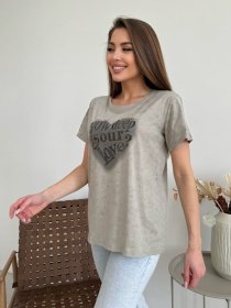 Футболка ISSA Plus модель WN20-619_хаки Фото